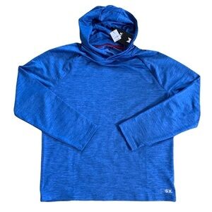 MSX By Michael Strahm 4 Way Stretch Moisture Wicking Hoodie In Blue Sz Medium